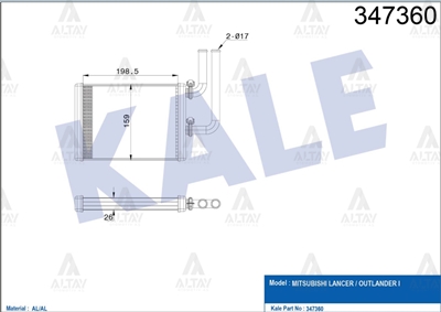Mitsubishi Lancer Kalorifer Radyatörü 2003-2008 Radyatör . – . OEM MR568599 Mitsubishi Lancer Kalorifer Radyatörü 2003-2008 Radyatör . – . OEM MR568599